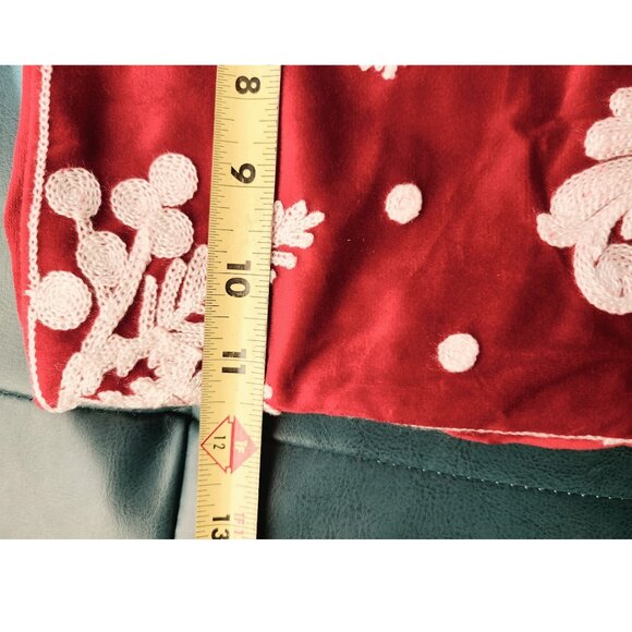 Christmas Pillow Cover Reindeer Decor Embroidered Xmas Holiday Accent Throw Case - Picture 7 of 7